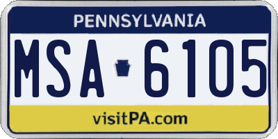 PA license plate MSA6105