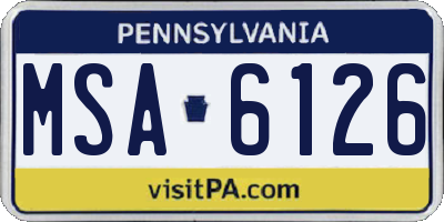 PA license plate MSA6126
