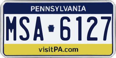 PA license plate MSA6127