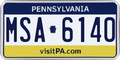PA license plate MSA6140