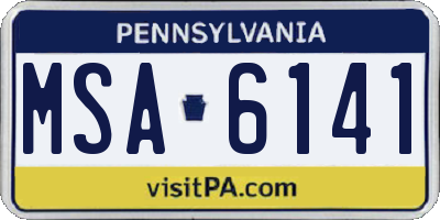 PA license plate MSA6141