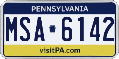 PA license plate MSA6142