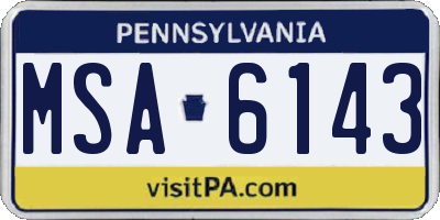 PA license plate MSA6143