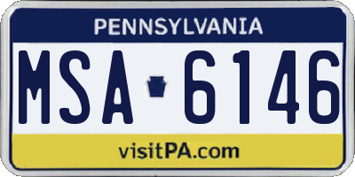 PA license plate MSA6146