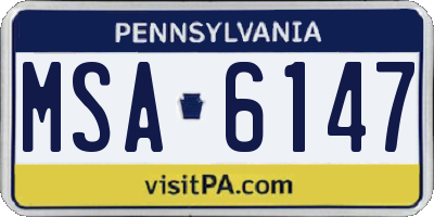 PA license plate MSA6147