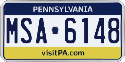 PA license plate MSA6148