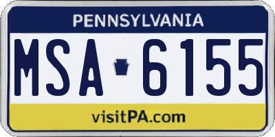 PA license plate MSA6155