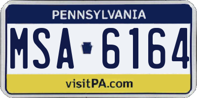 PA license plate MSA6164
