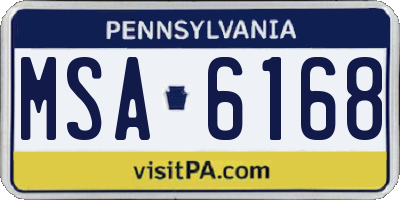 PA license plate MSA6168