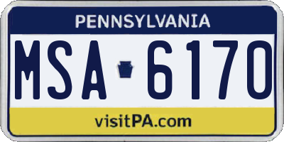 PA license plate MSA6170