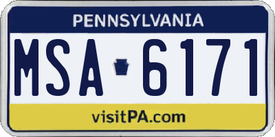 PA license plate MSA6171