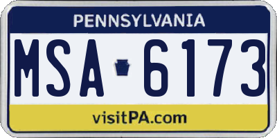 PA license plate MSA6173