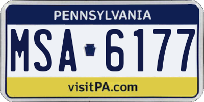 PA license plate MSA6177