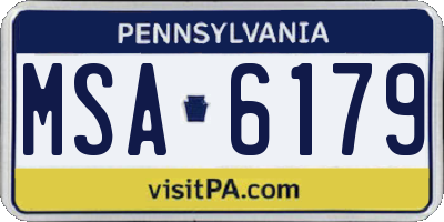 PA license plate MSA6179