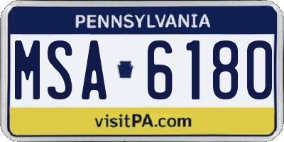 PA license plate MSA6180
