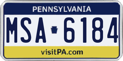 PA license plate MSA6184