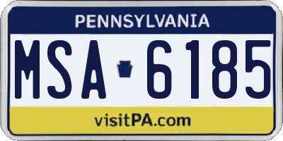 PA license plate MSA6185