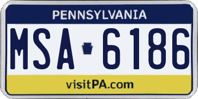PA license plate MSA6186