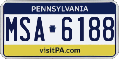 PA license plate MSA6188