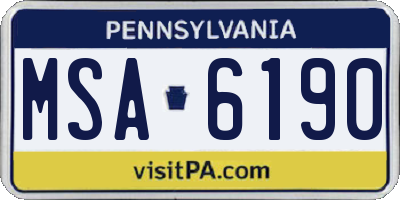 PA license plate MSA6190