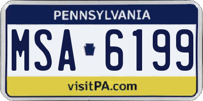 PA license plate MSA6199