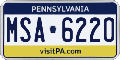 PA license plate MSA6220