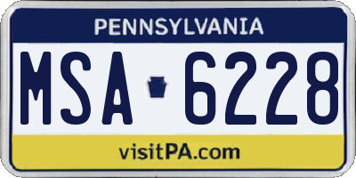 PA license plate MSA6228