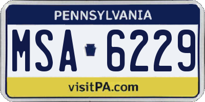 PA license plate MSA6229