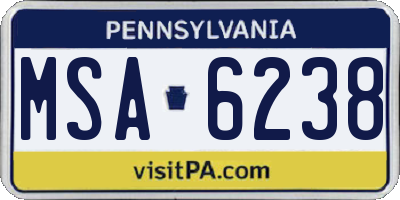 PA license plate MSA6238