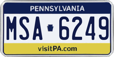 PA license plate MSA6249