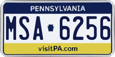 PA license plate MSA6256