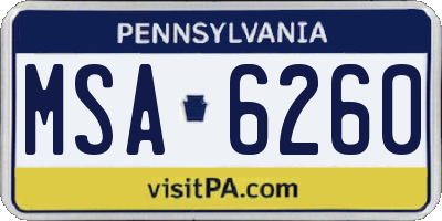 PA license plate MSA6260