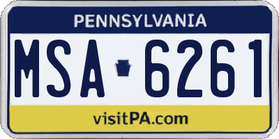 PA license plate MSA6261