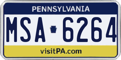 PA license plate MSA6264