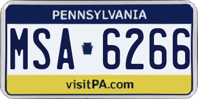 PA license plate MSA6266