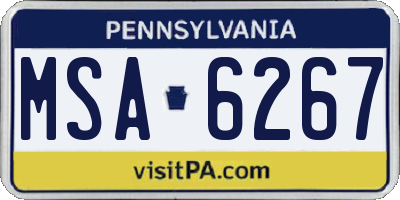 PA license plate MSA6267