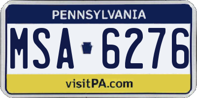 PA license plate MSA6276