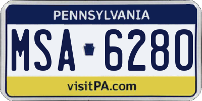 PA license plate MSA6280