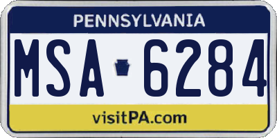 PA license plate MSA6284