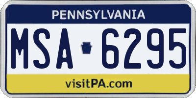 PA license plate MSA6295
