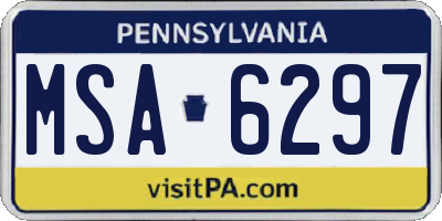 PA license plate MSA6297