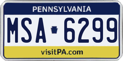 PA license plate MSA6299