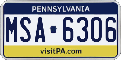 PA license plate MSA6306