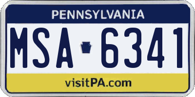 PA license plate MSA6341