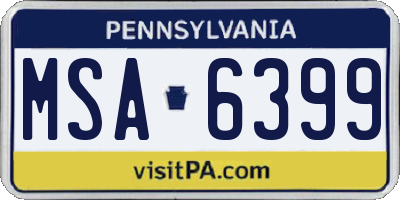 PA license plate MSA6399