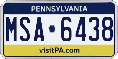 PA license plate MSA6438