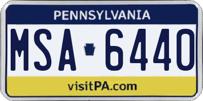 PA license plate MSA6440
