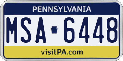 PA license plate MSA6448