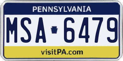 PA license plate MSA6479