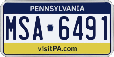 PA license plate MSA6491